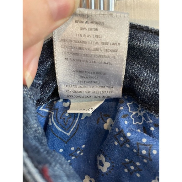 Antik Jeans Womens 29 (36x29) Embroidered Blue Denim Jeans Flap Pockets Bootcut - Picture 10 of 12